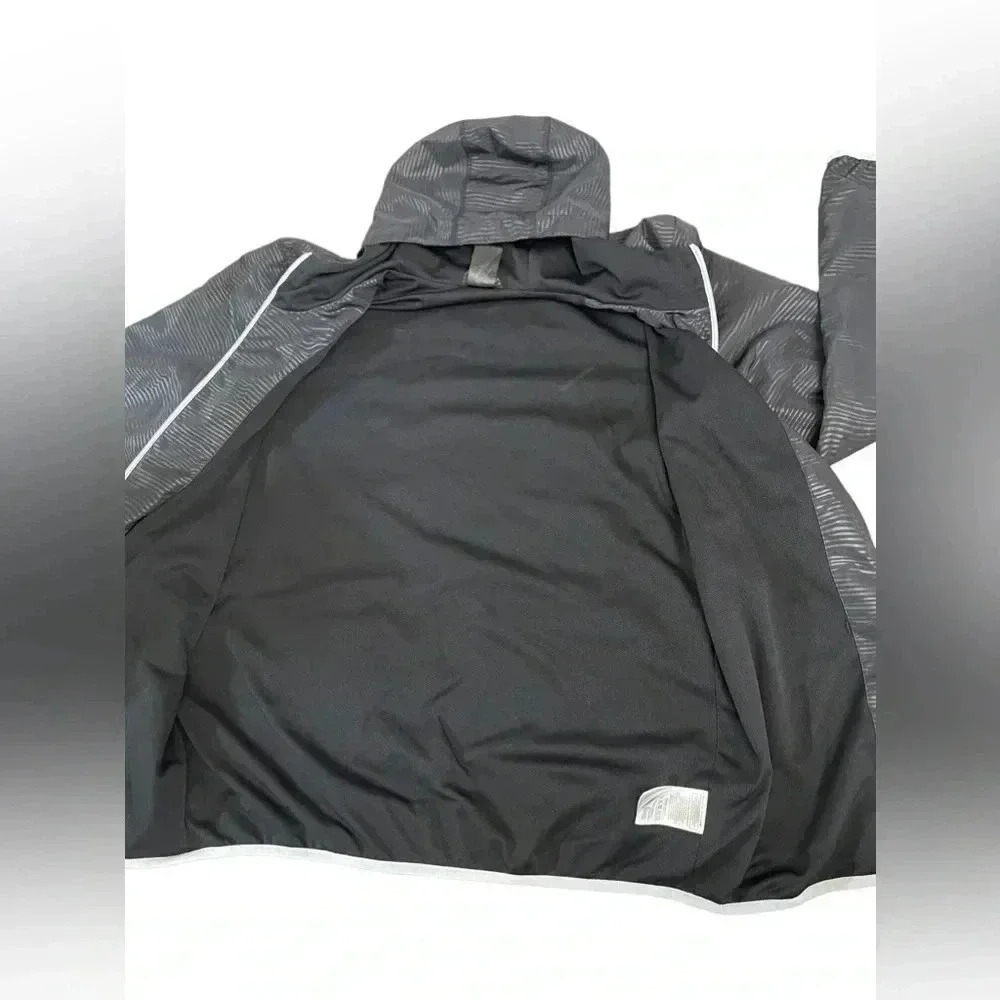 Adidas Striped Zebra Print Lined Windbreaker Jacket in Black Men’s Size Medium - Picture 9 of 13